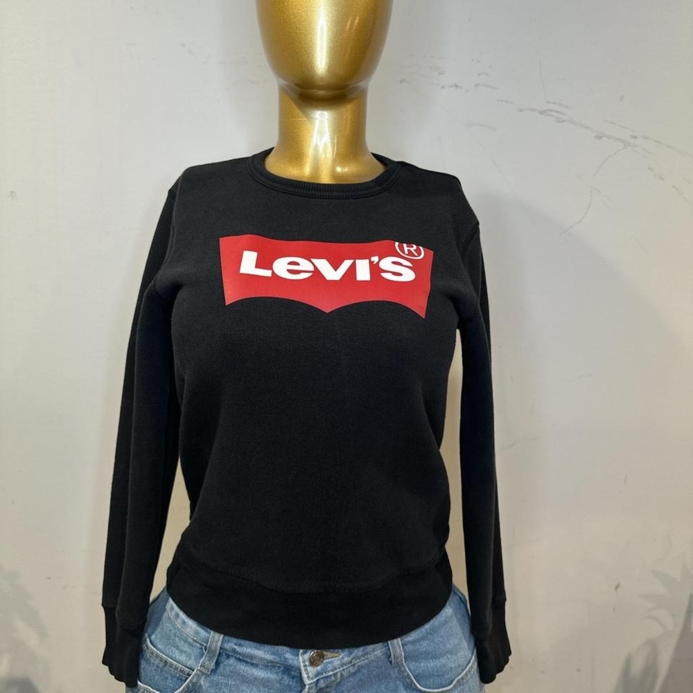 Levi's black crewneck sweatshirt with red logo SMALL